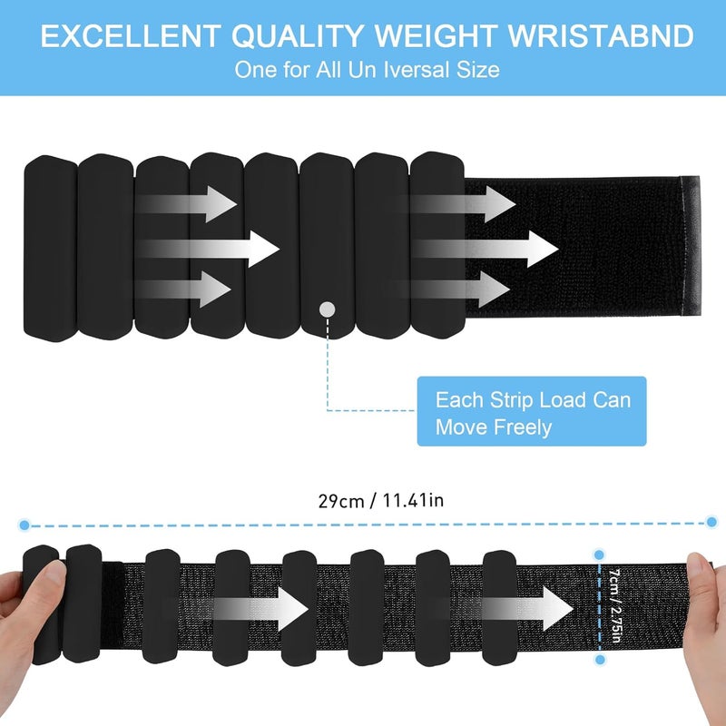 Teikugv Wrist Weights Set of 2, Wearable Arm & Leg Weights for Women & Men, Adjustable Wrist Ankle Weights for Walking, Yoga, Swimming, Gym, 2lb - Image 2